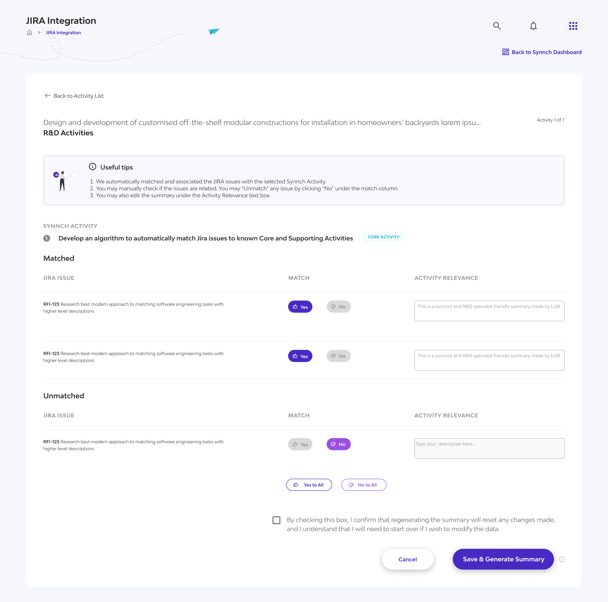Authentication screen UI for Jira