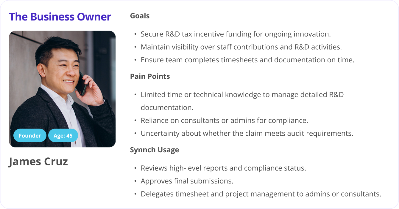 Claimant user persona
